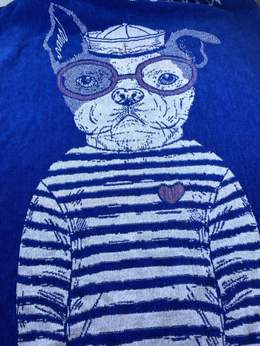 Bulldog Cotton Beach Towel